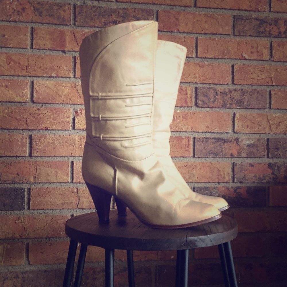 Soft Leather Ivory Boots